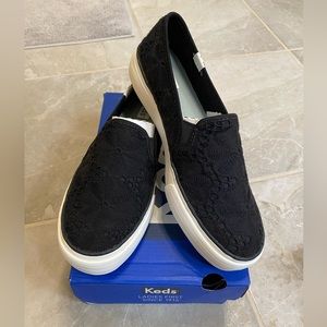 Keds double decker eyelet black